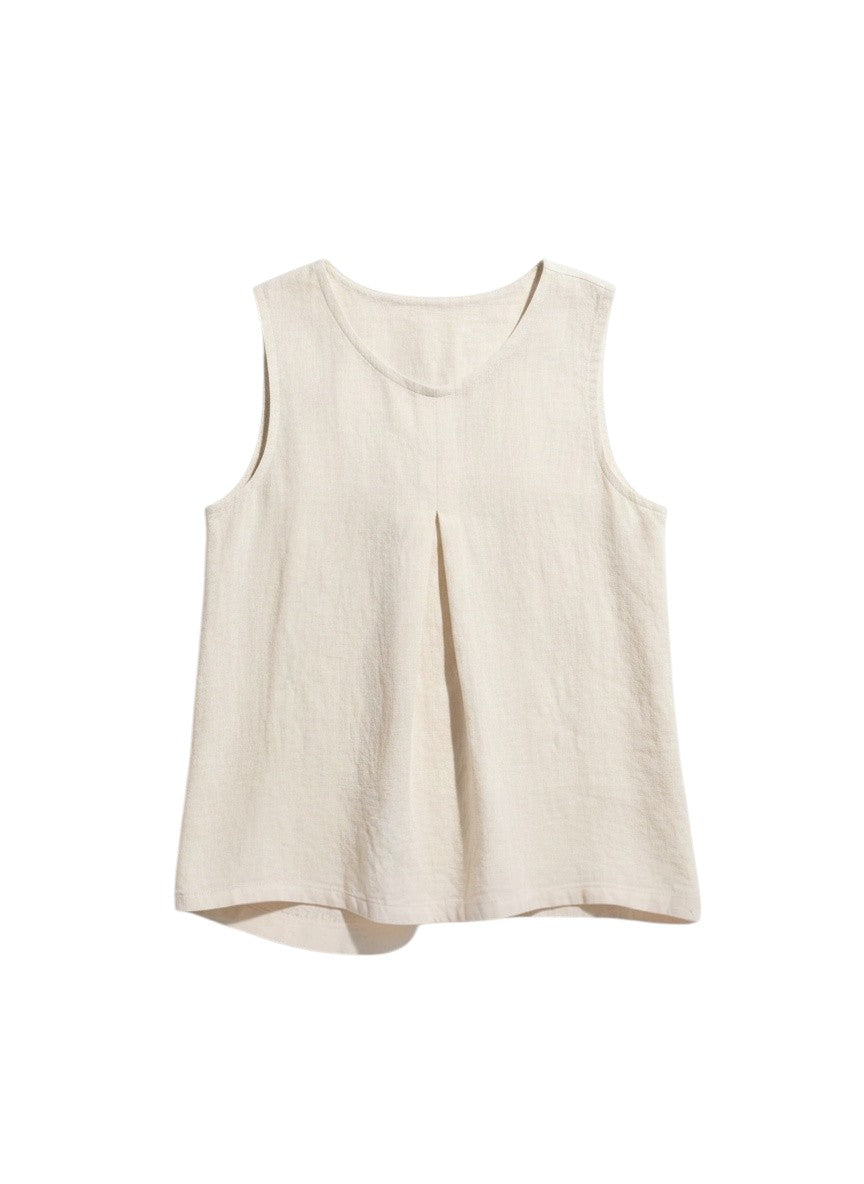 Linen blend flared Tank Top