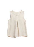 Linen blend flared Tank Top
