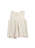Linen blend flared Tank Top