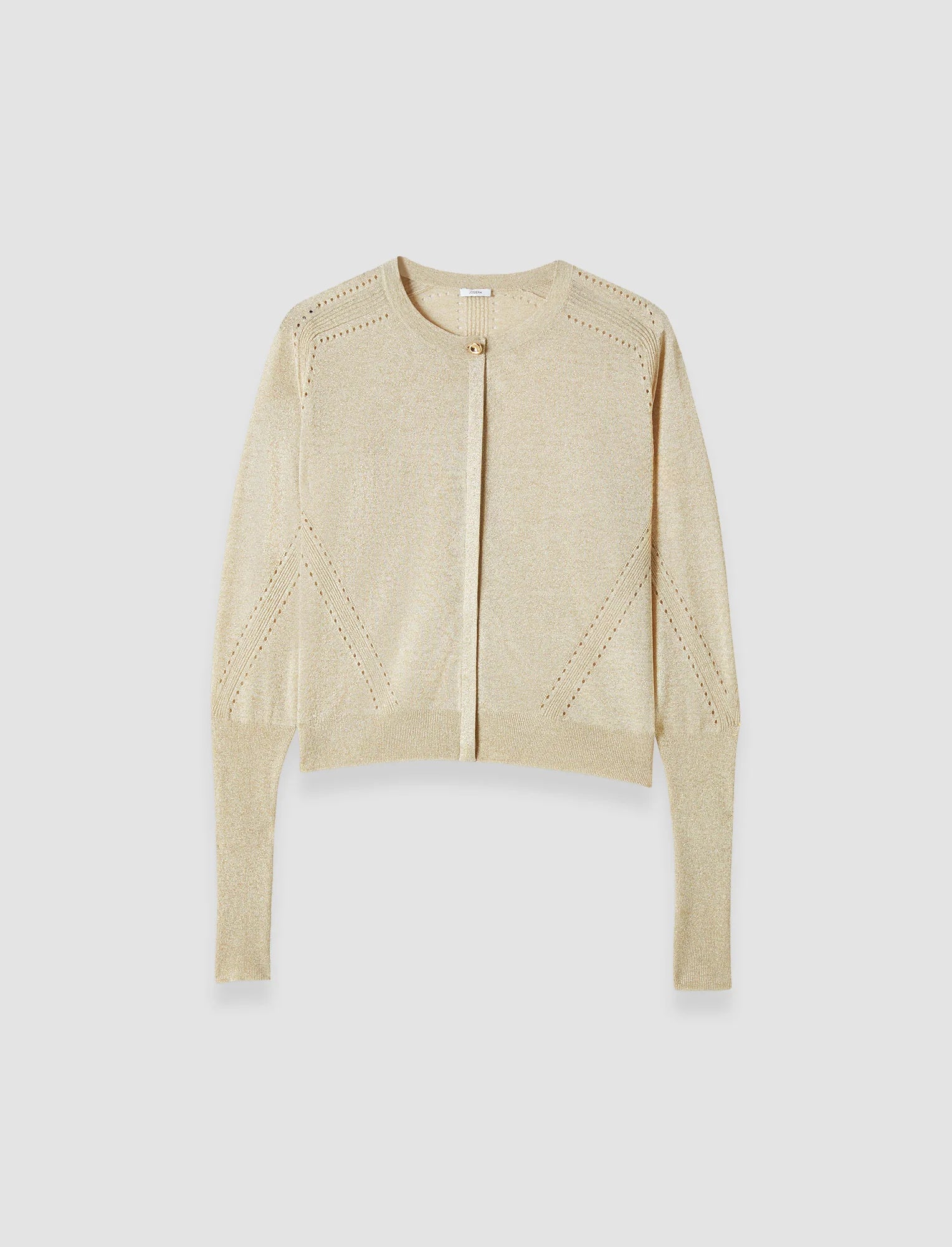 Beige knit cardigan on a white background
