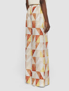 Thoresby Marble Print Silk Trousers