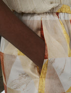 Thoresby Marble Print Silk Trousers