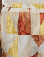 Thoresby Marble Print Silk Trousers