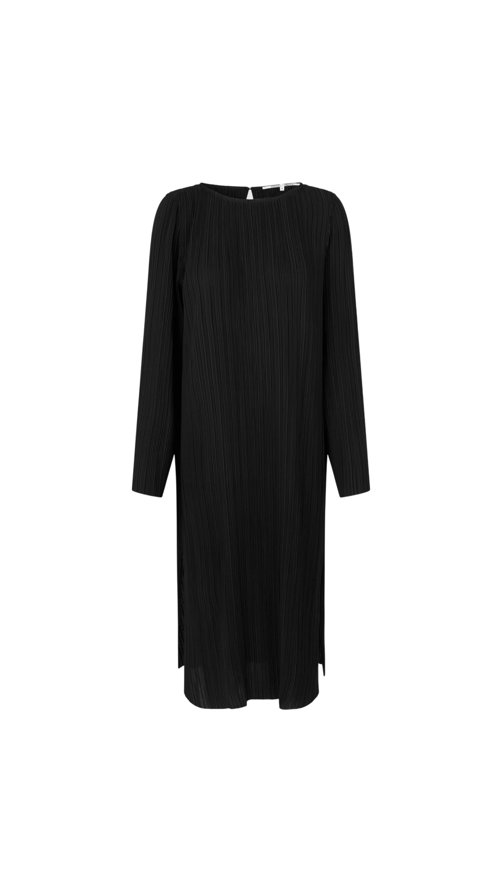 Black dress with long sleeves on a white background