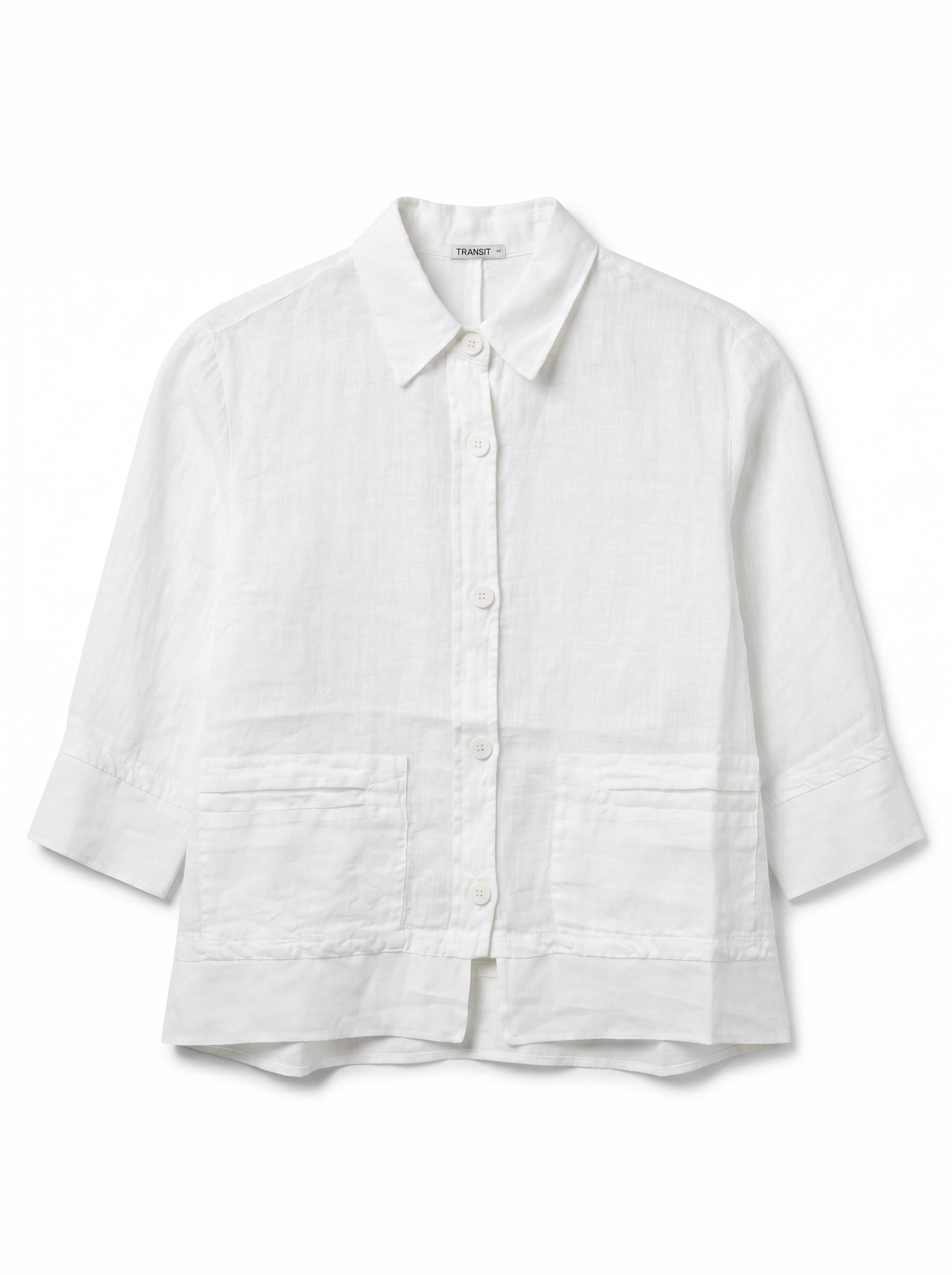 3/4 sleeve linen jacket with viscose georgette inserts