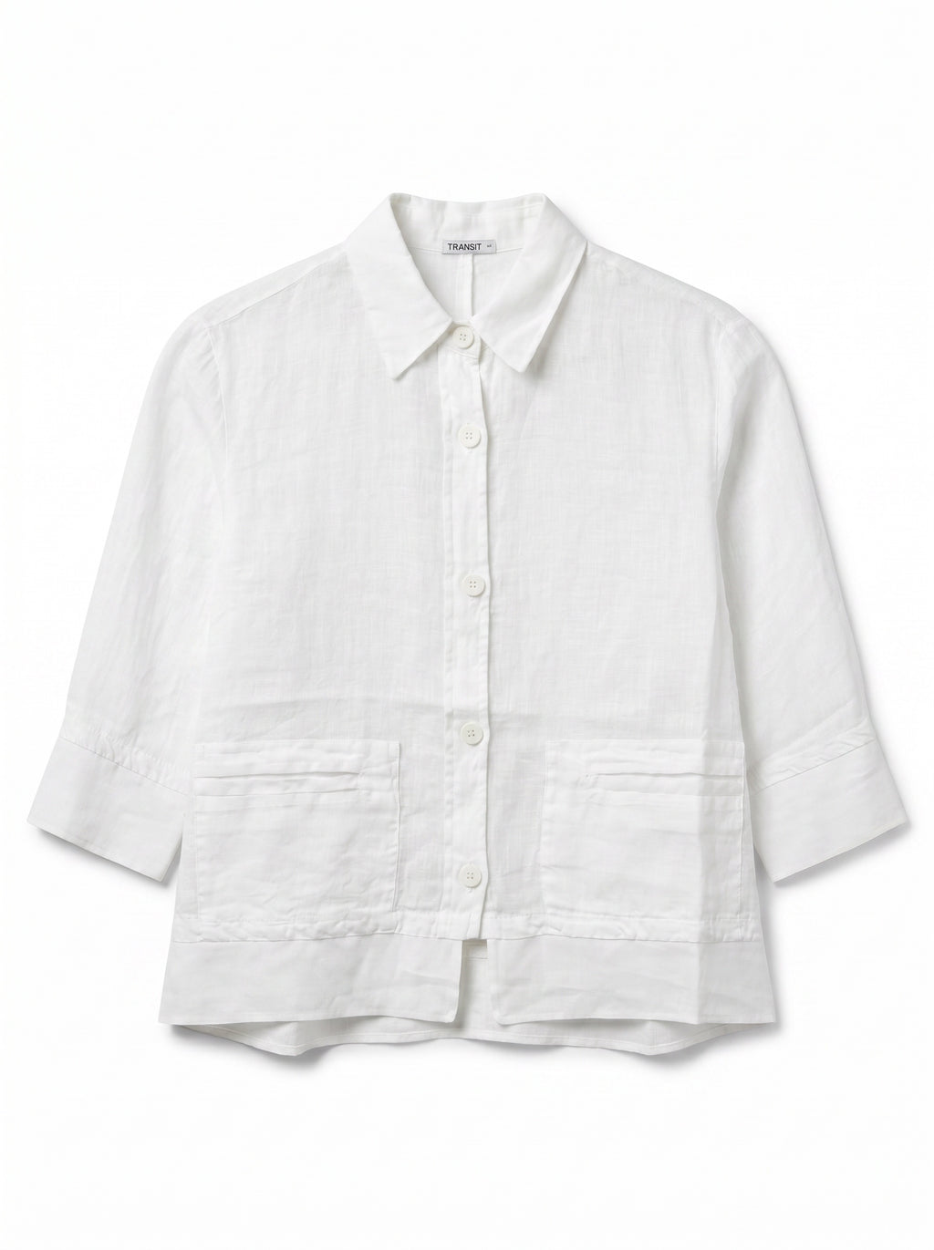 3/4 sleeve linen jacket with viscose georgette inserts