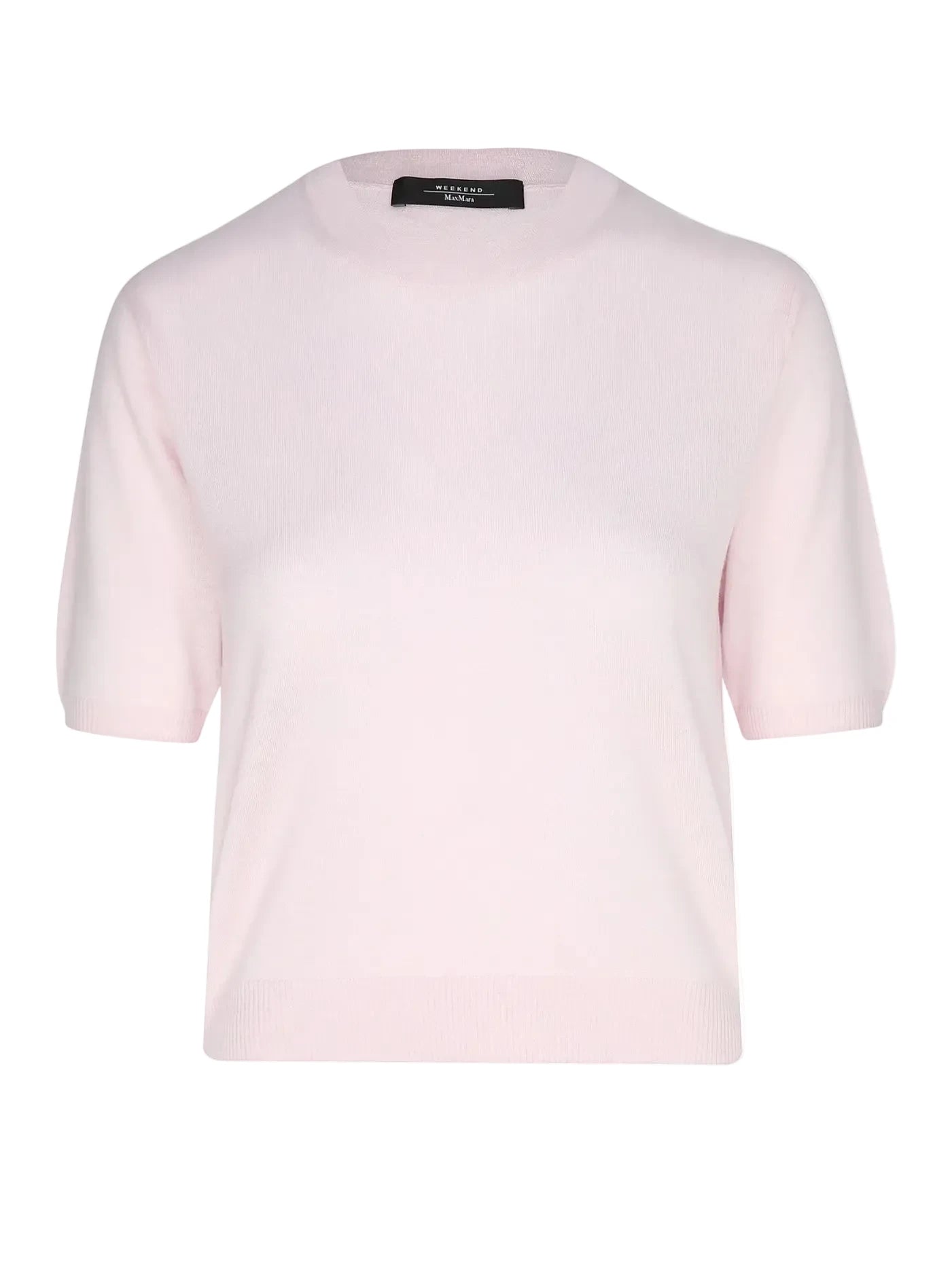 Light pink t-shirt with a brand label on a white background. weekend Max Mara marea