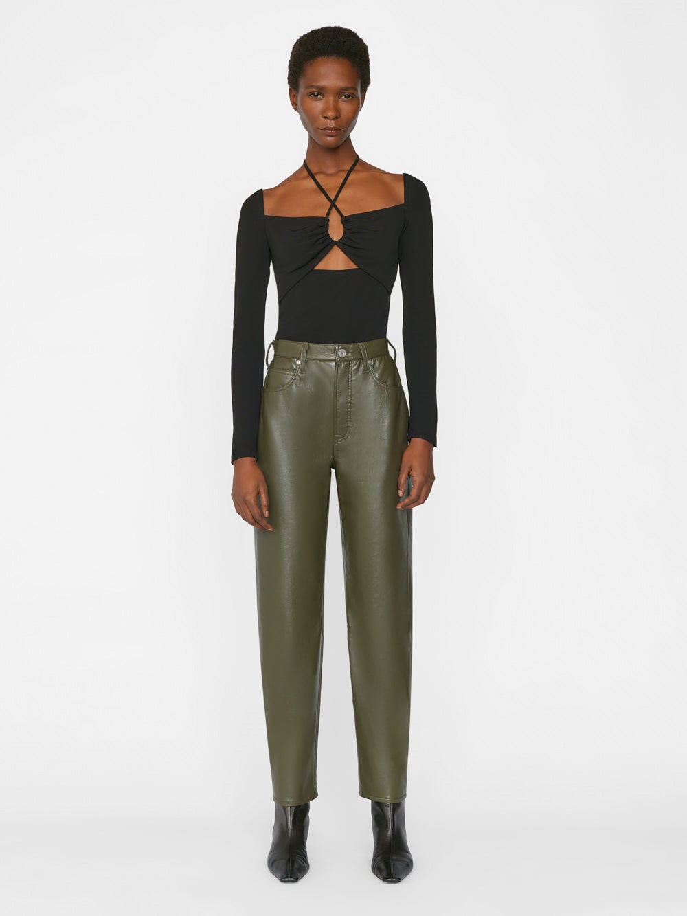 FRAME - Le High Tight Straight Recycled Leather Pants