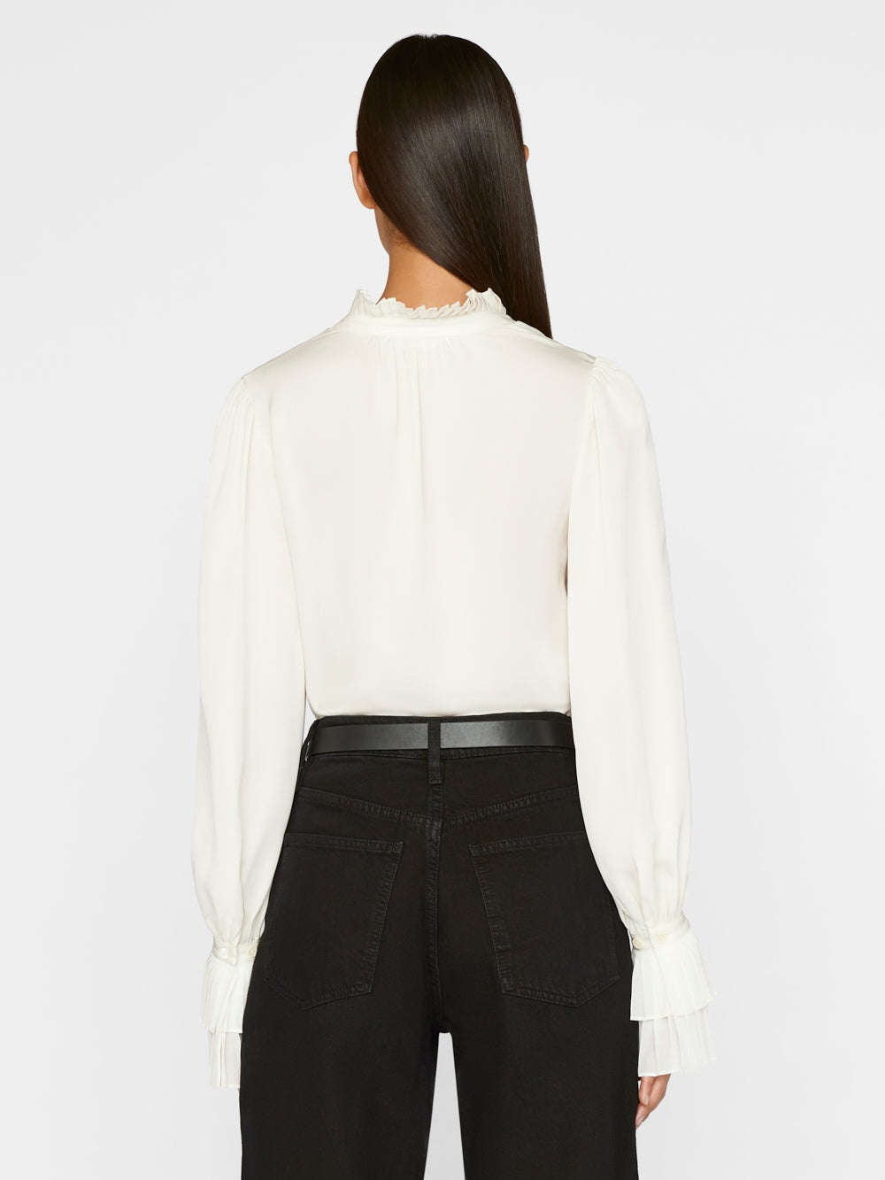 Pleated Cuff V-Neck Top
