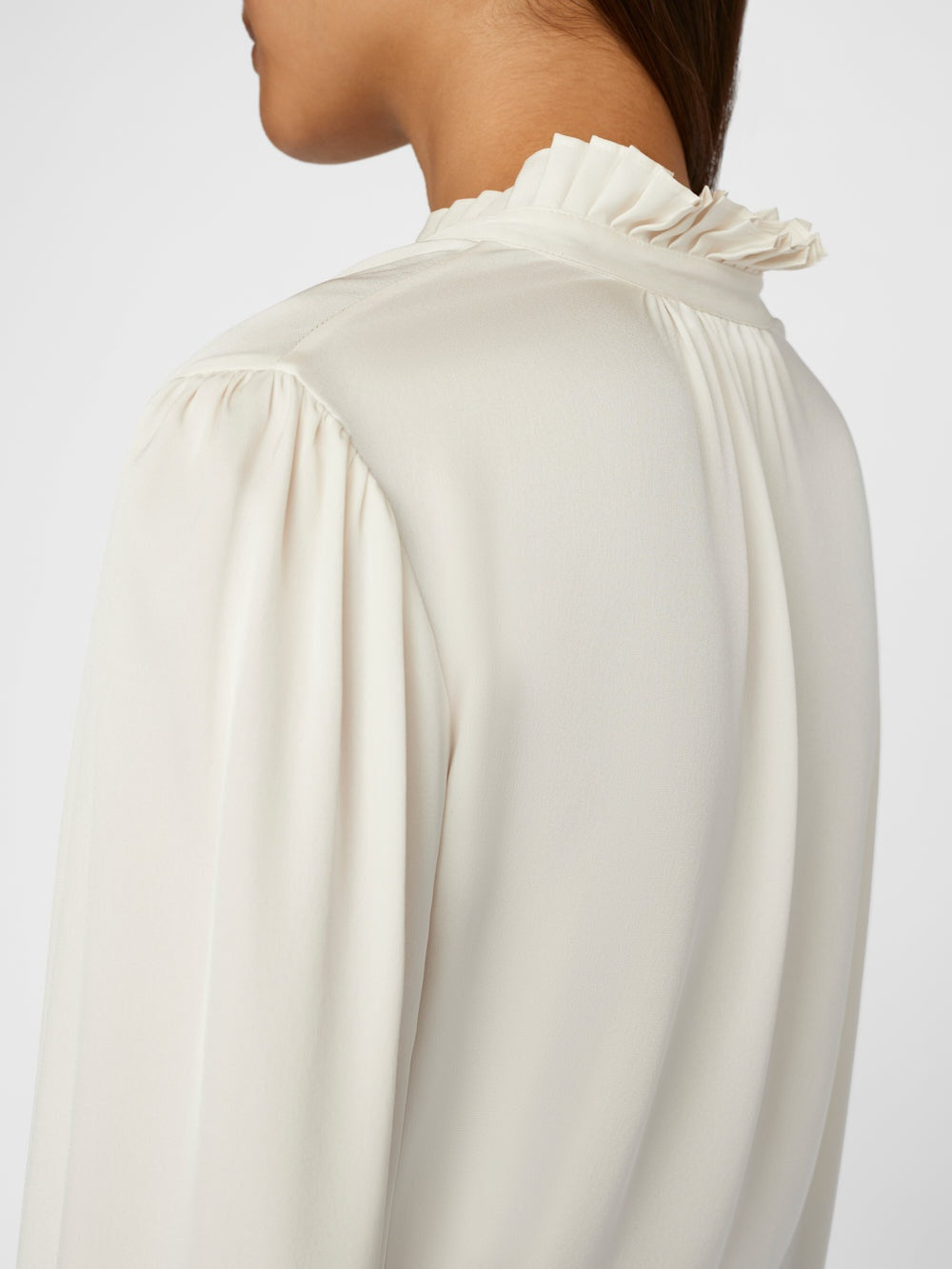 Pleated Cuff V-Neck Top