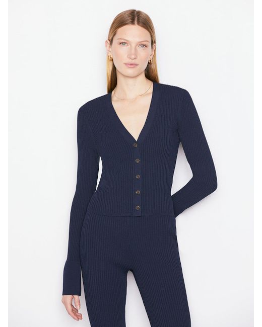 FRAME - Button Front Navy Cardigan