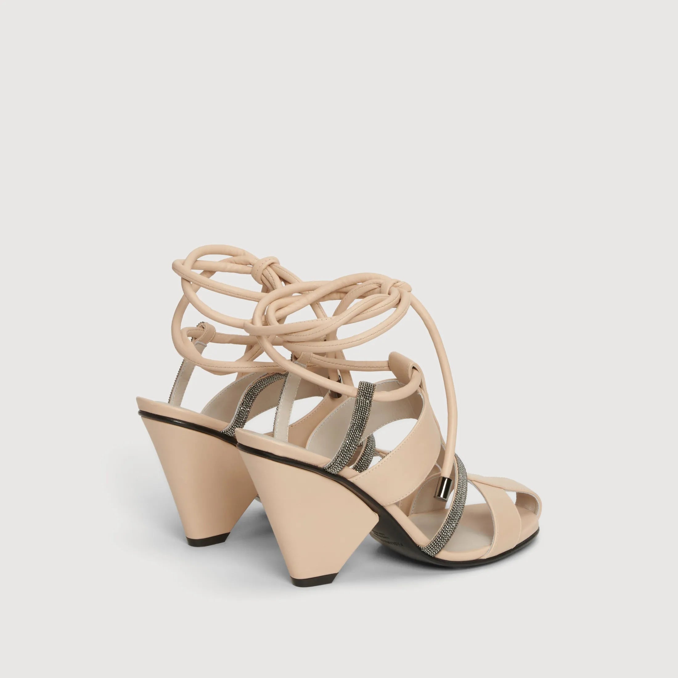 FABIANA FILIPPI - Leather Lace Up Sandals in Nude